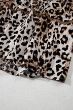 Maxi Dresses Leopard Maxi Dress - Bubble Sleeve Square Neck