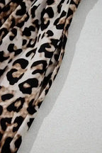 Maxi Dresses Leopard Maxi Dress - Bubble Sleeve Square Neck