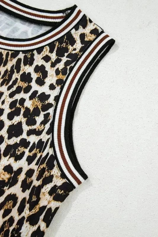Maxi Dresses Leopard Sleeveless Maxi Dress