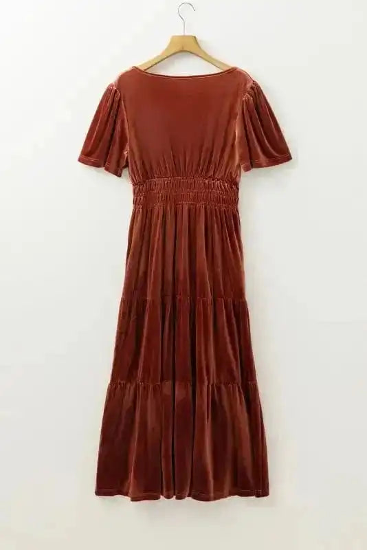 Maxi Dresses Luxe Velvet Tiered Maxi - Elegance Redefined