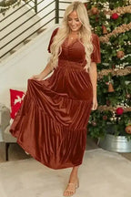 Maxi Dresses Luxe Velvet Tiered Maxi - Elegance Redefined