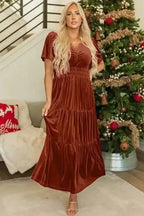Maxi Dresses Luxe Velvet Tiered Maxi - Elegance Redefined
