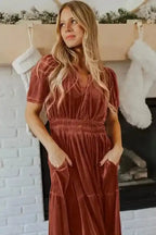 Maxi Dresses Luxe Velvet Tiered Maxi - Elegance Redefined