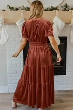 Maxi Dresses Luxe Velvet Tiered Maxi - Elegance Redefined