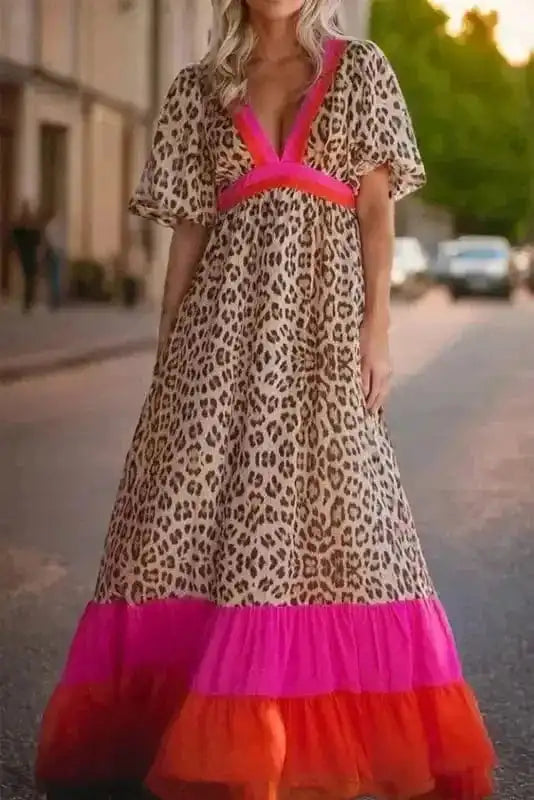 Maxi Dresses Maxi Mosaic Leopard Gown