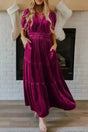 Maxi Dresses Red Dahlia / S / 95%Polyester+5%Elastane Velvet Twilight Maxi Dress