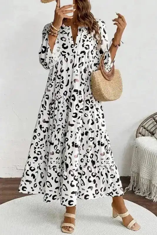Maxi Dresses Snow Leopard Elegance Maxi Dress