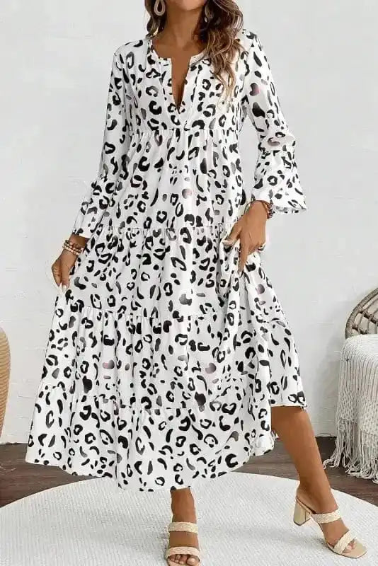 Maxi Dresses Snow Leopard Elegance Maxi Dress