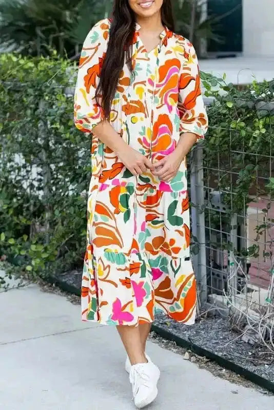 Maxi Dresses Valencia Floral Tiered Maxi Dress