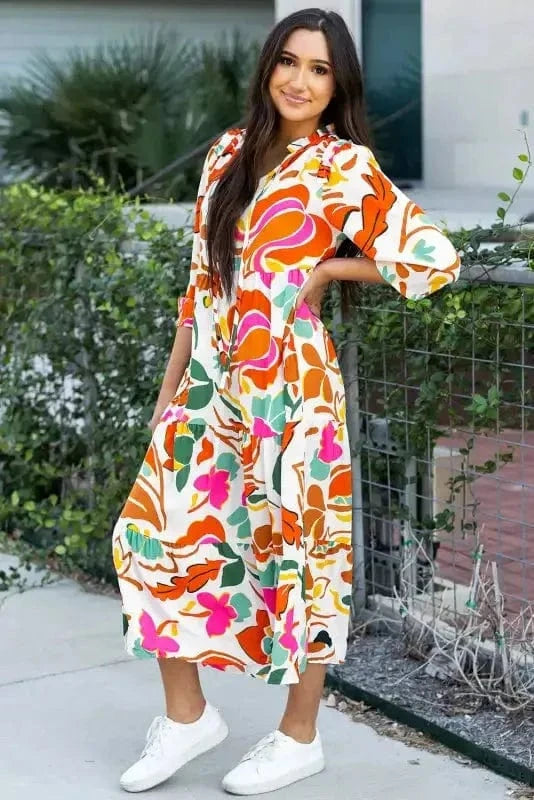 Maxi Dresses Valencia Floral Tiered Maxi Dress