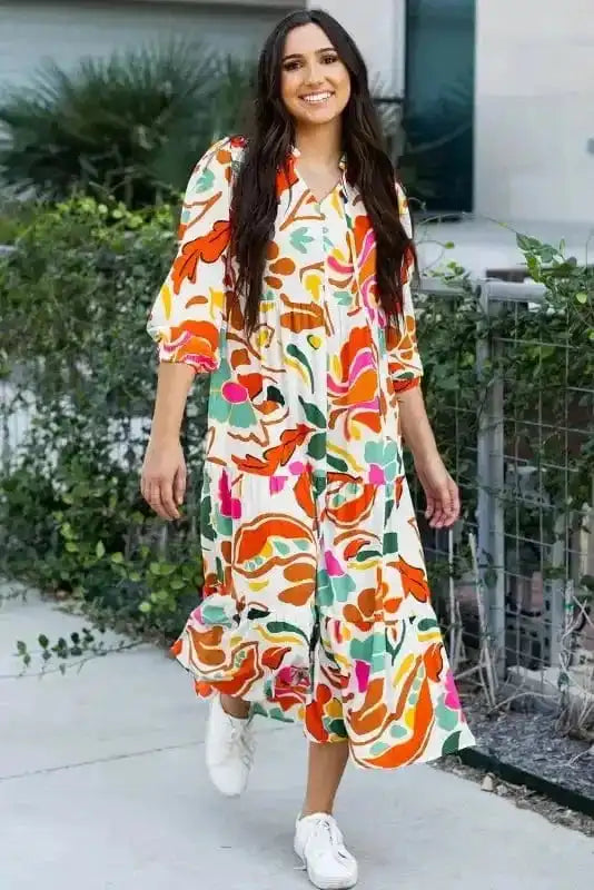 Maxi Dresses Valencia Floral Tiered Maxi Dress