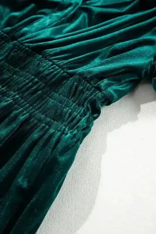 Maxi Dresses Velvet Rhapsody Tiered Maxi Dress - Evergreen