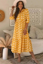 Maxi Dresses Yellow Flower Print Maxi Dress