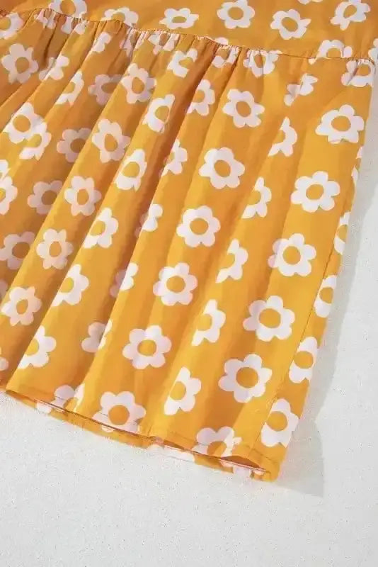 Maxi Dresses Yellow Flower Print Maxi Dress