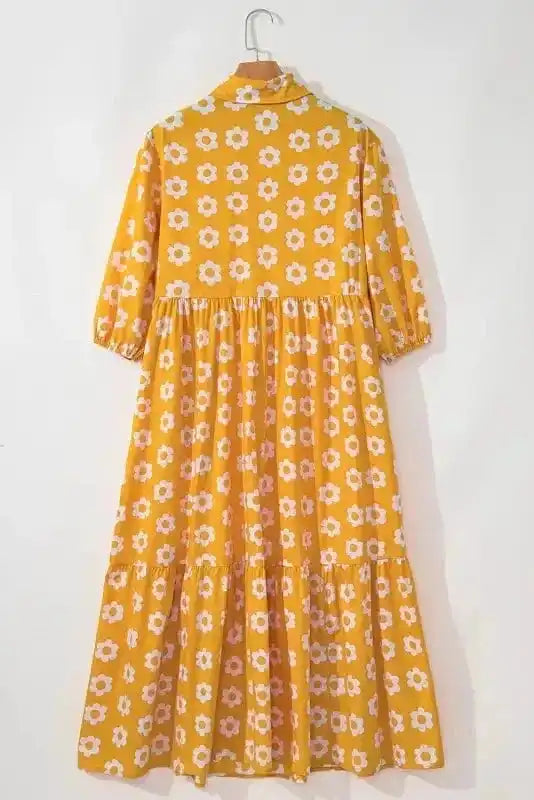 Maxi Dresses Yellow Flower Print Maxi Dress
