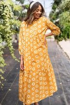 Maxi Dresses Yellow Flower Print Maxi Dress