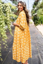 Maxi Dresses Yellow Flower Print Maxi Dress