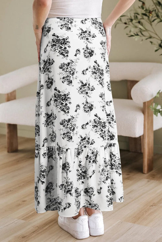 Maxi Skirts Boho Floral Split Maxi Skirt