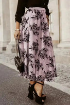 Maxi Skirts Leaves Embroidered Maxi Skirt