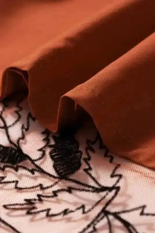 Maxi Skirts Leaves Embroidered Maxi Skirt