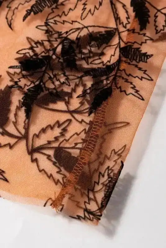 Maxi Skirts Leaves Embroidered Maxi Skirt