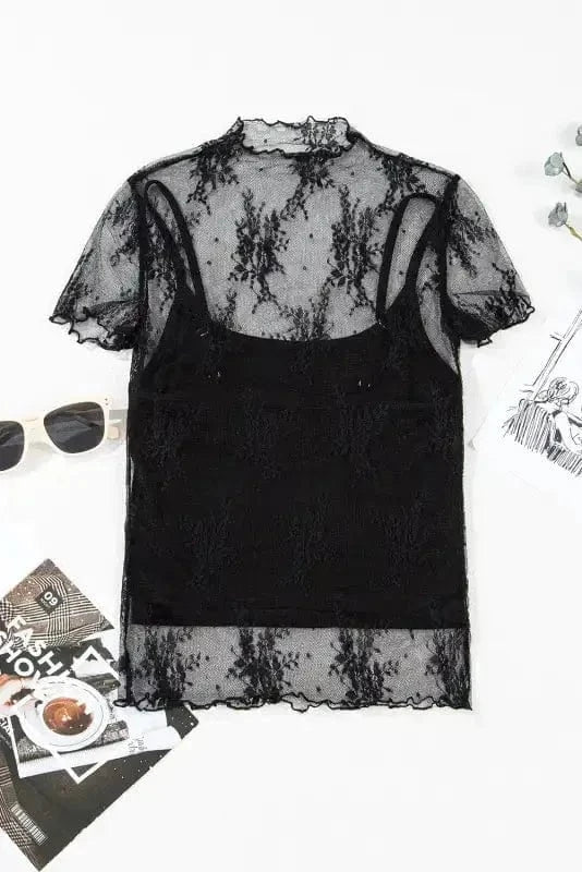 Mesh Blouses Black Orchid Mesh Blouse