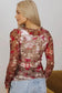Mesh Tops Floral Mesh Long Sleeve Top