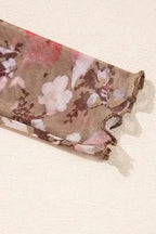 Mesh Tops Floral Mesh Long Sleeve Top