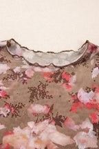 Mesh Tops Floral Mesh Long Sleeve Top