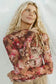Mesh Tops Floral Mesh Long Sleeve Top