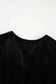 Midi Dresses Black Velvet Midi Dress - Buttoned Puff Sleeve V-Neck Split