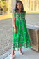 Midi Dresses Green Floral Midi Dress - Knotted Straps