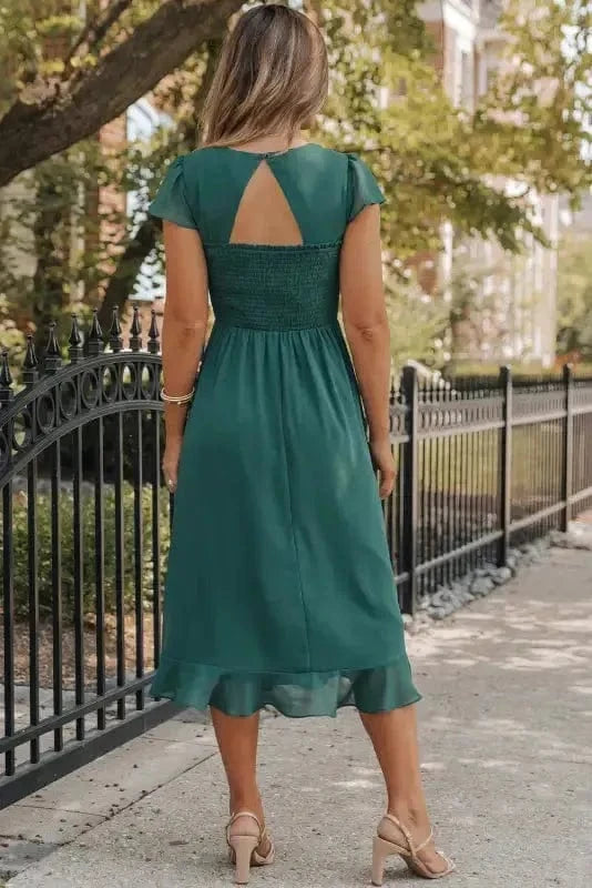 Midi Dresses Marine Muse Midi Dress - Open Back Sweetheart Neck