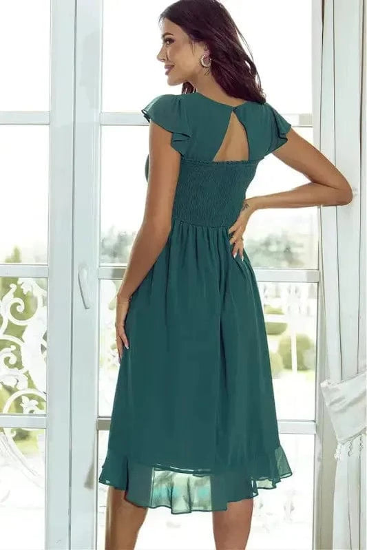 Midi Dresses Marine Muse Midi Dress - Open Back Sweetheart Neck
