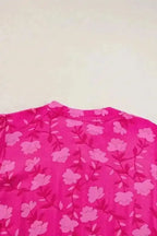 Midi Dresses Rose Red Floral Midi Dress - Pleated Flowy