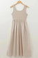 Midi Dresses Sleeveless Midi Dress - Ribbed Bodice Pleated