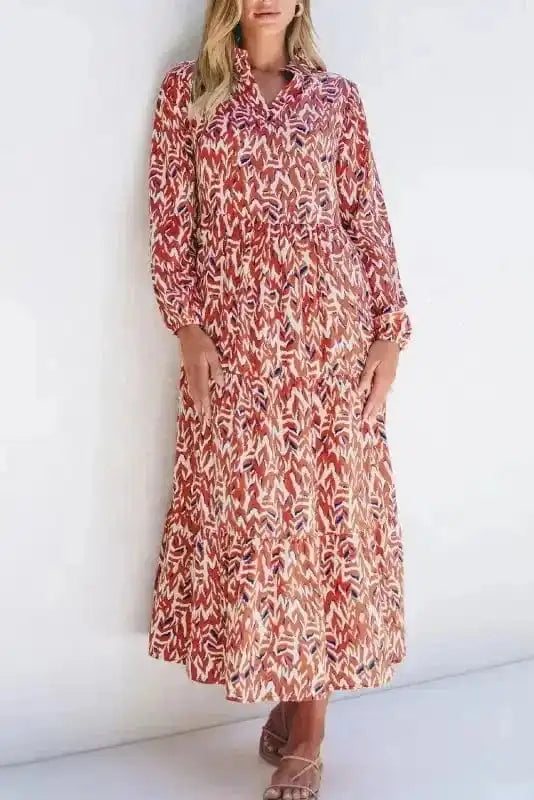 Midi Dresses Sunset Silhouette Pleated Midi Dress