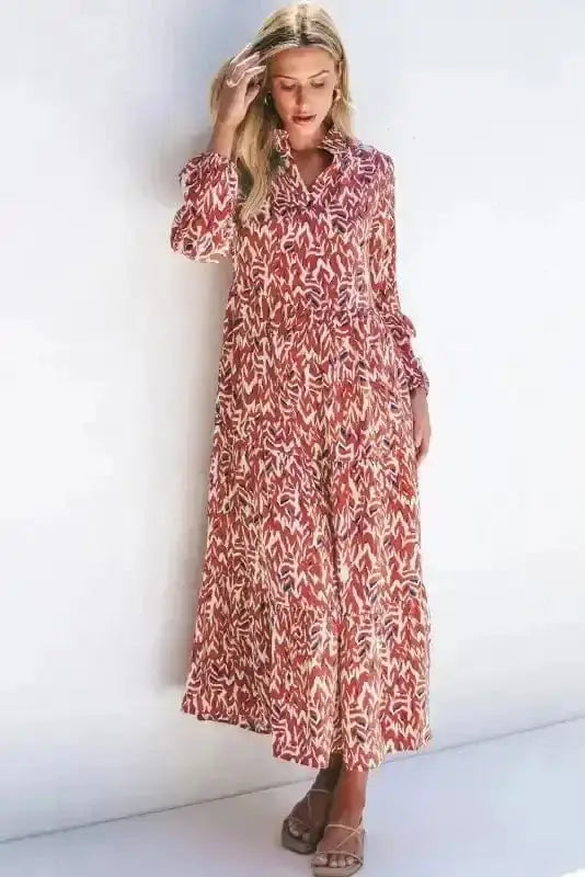 Midi Dresses Sunset Silhouette Pleated Midi Dress