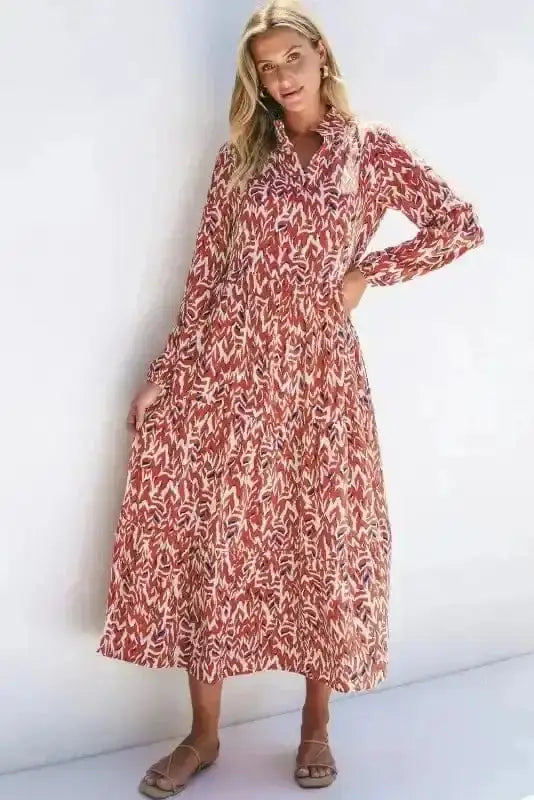 Midi Dresses Sunset Silhouette Pleated Midi Dress