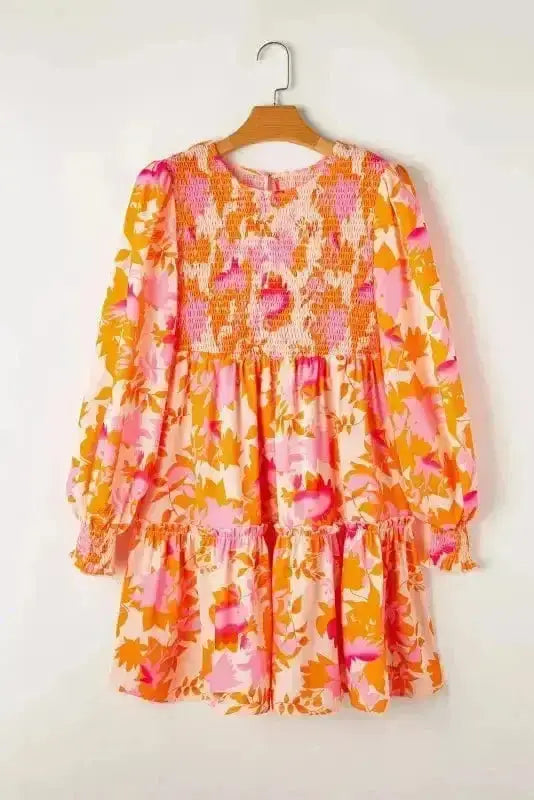 Mini Dresses Abstract Aura Smocked Mini Dress