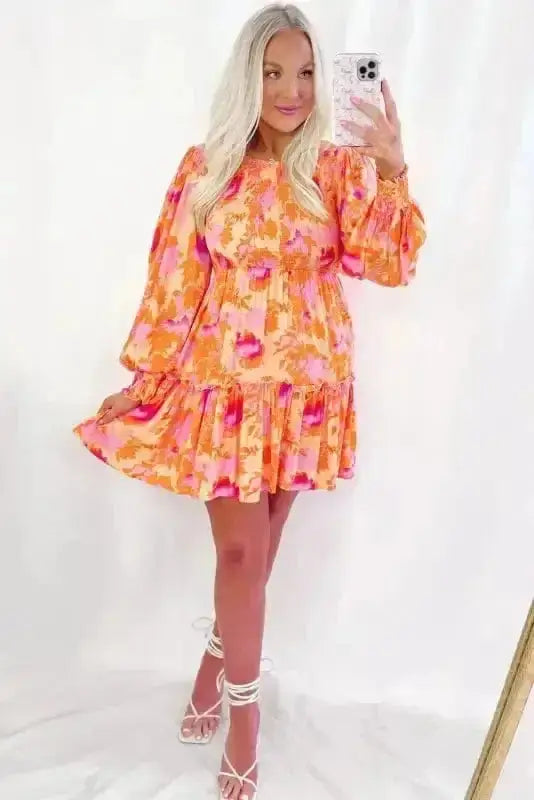 Mini Dresses Abstract Aura Smocked Mini Dress