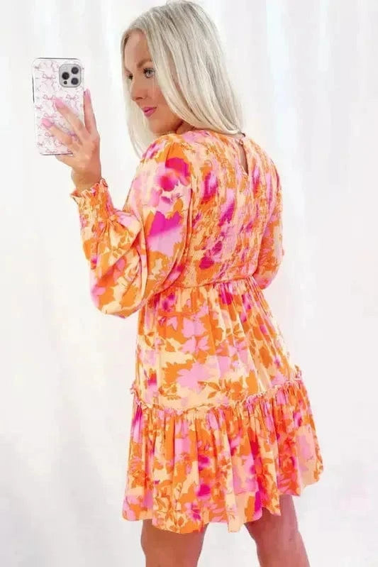 Mini Dresses Abstract Aura Smocked Mini Dress