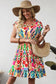 Mini Dresses Abstract Rainbow Tiered Mini Dress