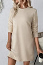 Mini Dresses Apricot / S / 97%Polyester+3%Elastane Modern Monotone Mini Dress