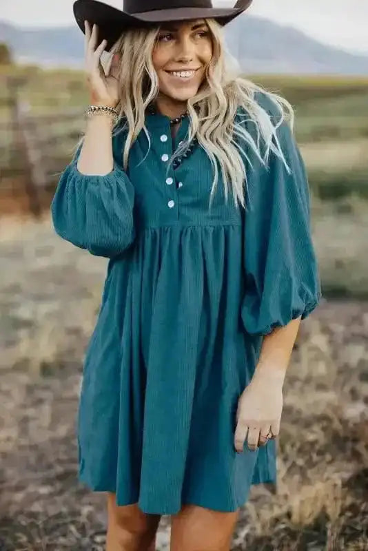 Mini Dresses Autumn Embrace Corduroy Dress