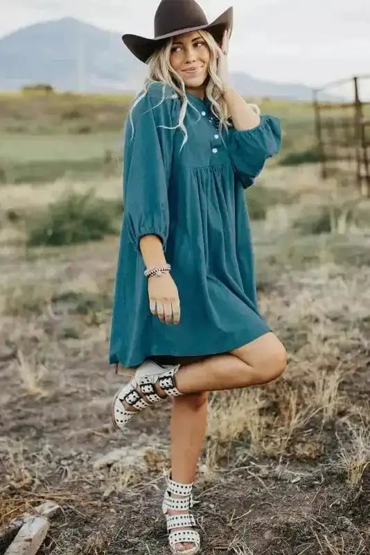 Mini Dresses Autumn Embrace Corduroy Dress