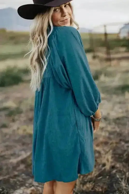 Mini Dresses Autumn Embrace Corduroy Dress