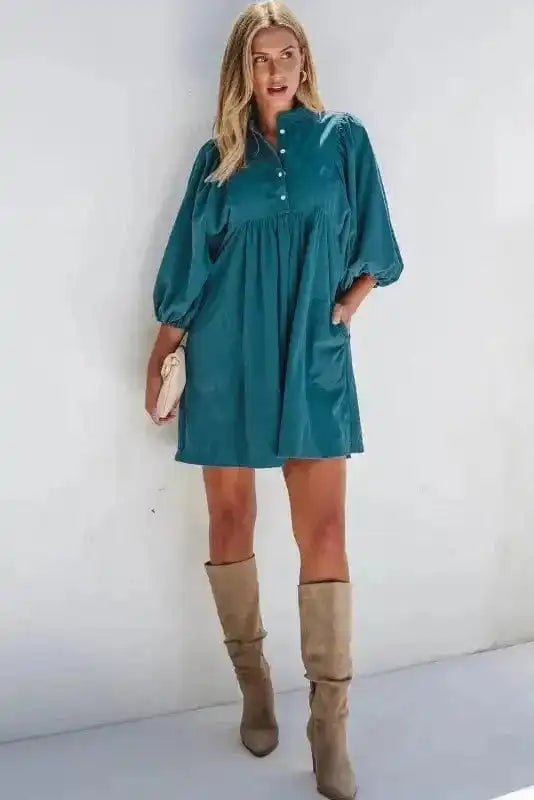 Mini Dresses Autumn Embrace Corduroy Dress