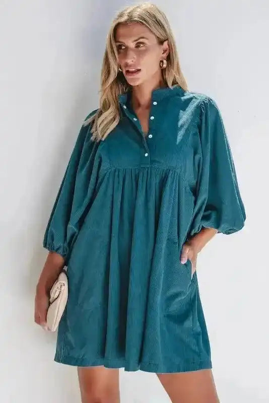 Mini Dresses Autumn Embrace Corduroy Dress