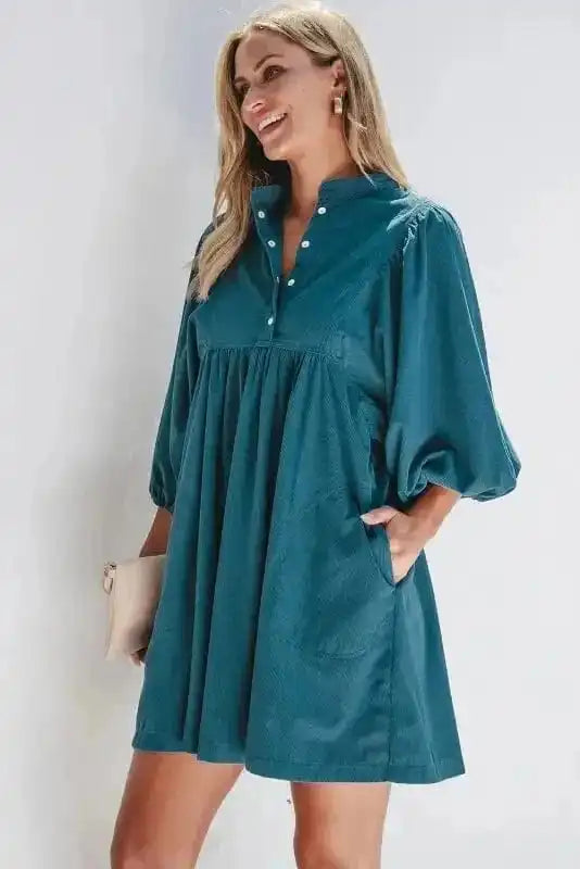 Mini Dresses Autumn Embrace Corduroy Dress